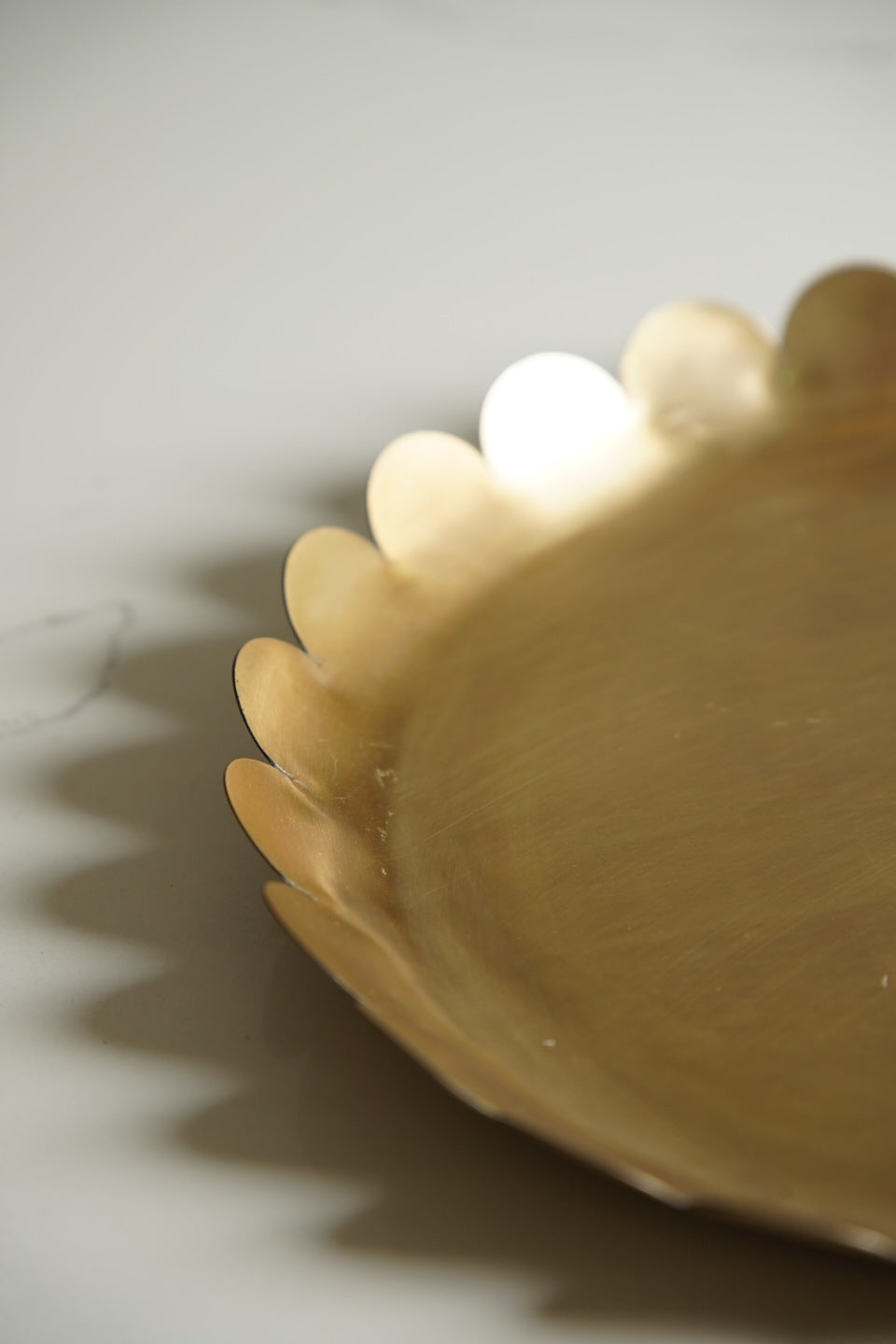 Antique Brass Scalloped Accent Tray - Image 4
