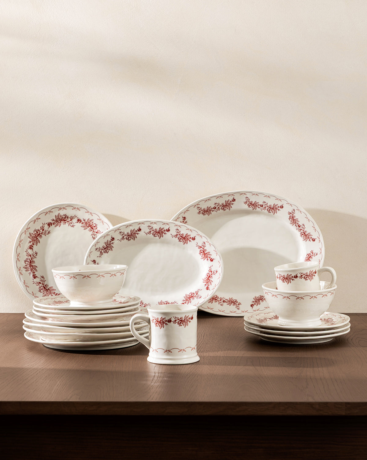 Red Berry Stoneware Mugs, Set of 4 - Image 6