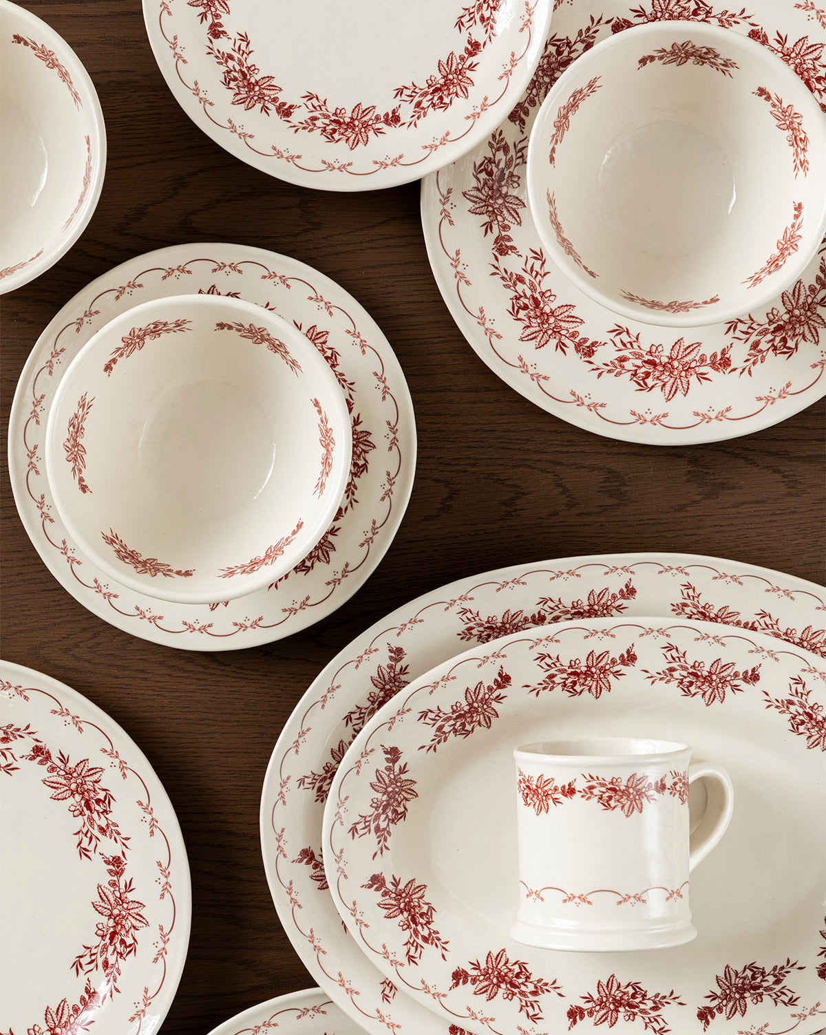 Red Berry Stoneware Mugs, Set of 4 - Image 5