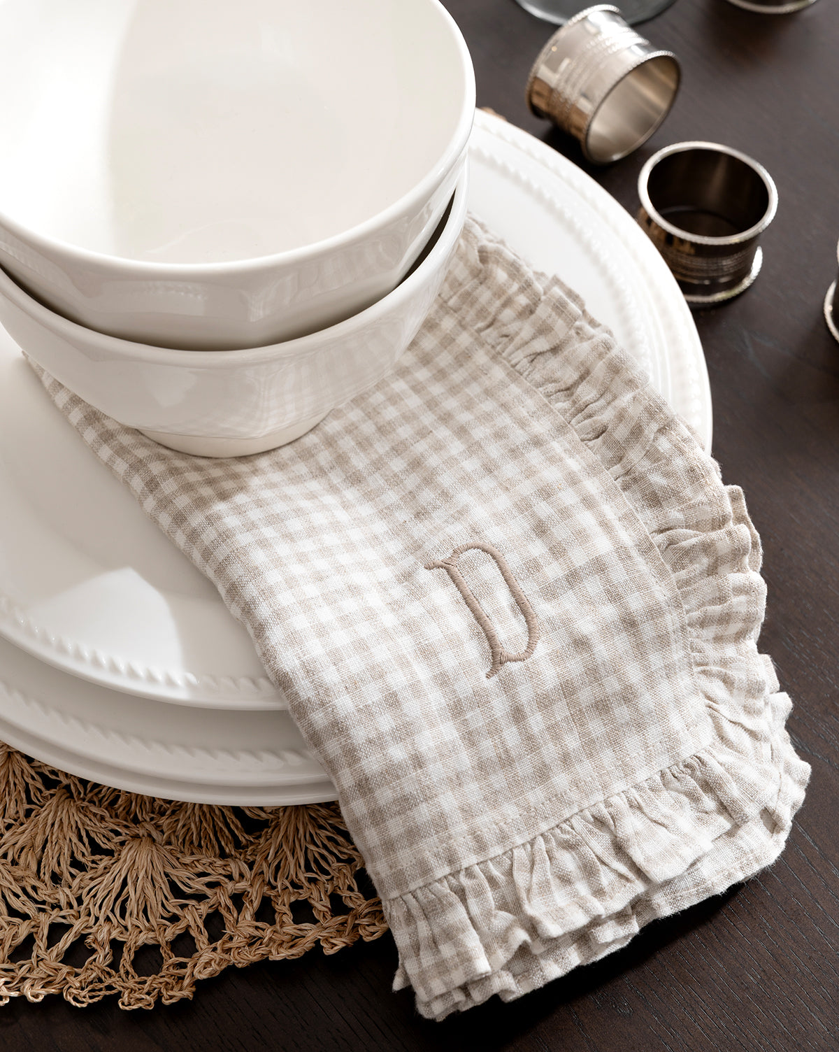Linen Ruffle Napkins, Set of 4 - Image 3