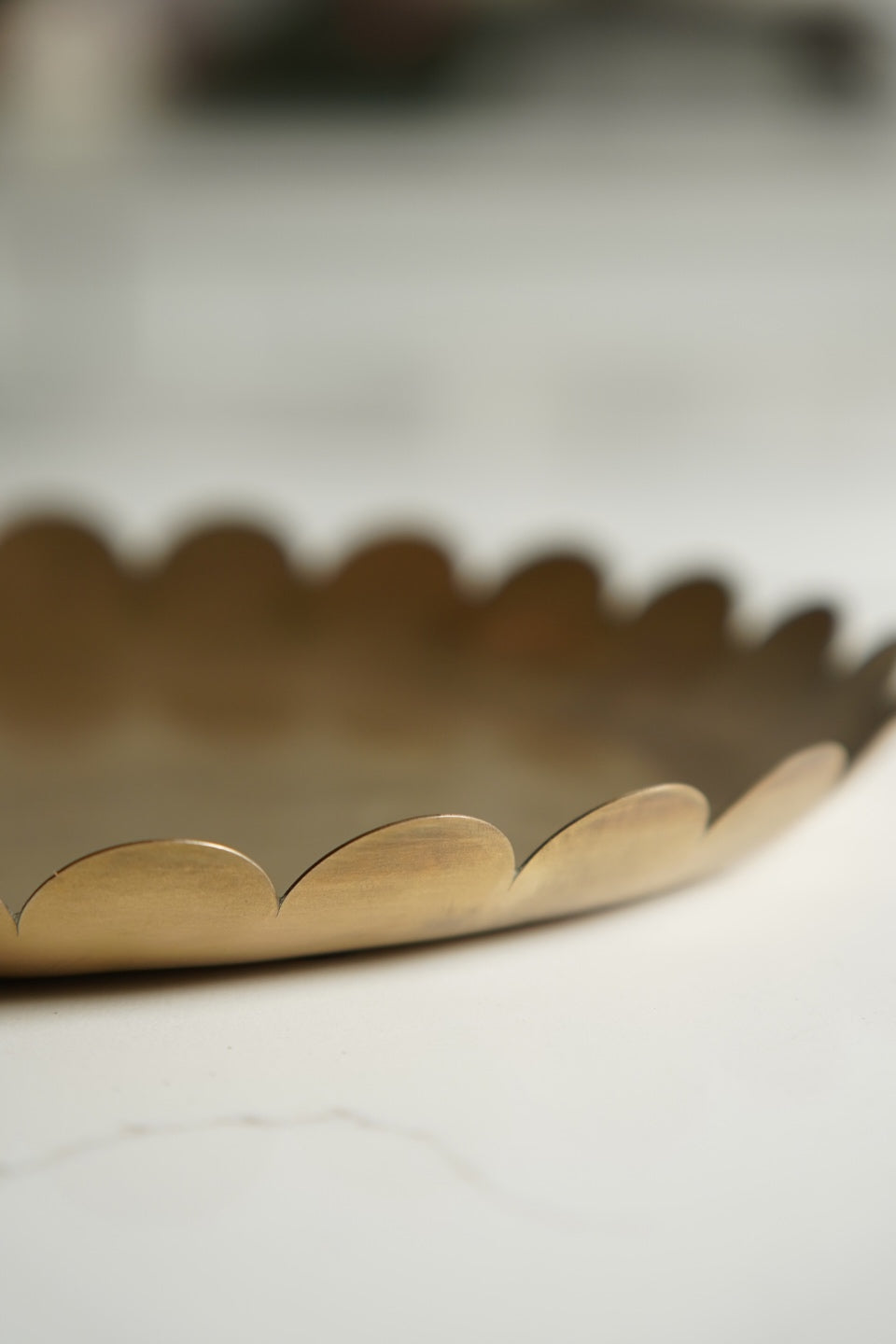 Antique Brass Scalloped Accent Tray - Image 5