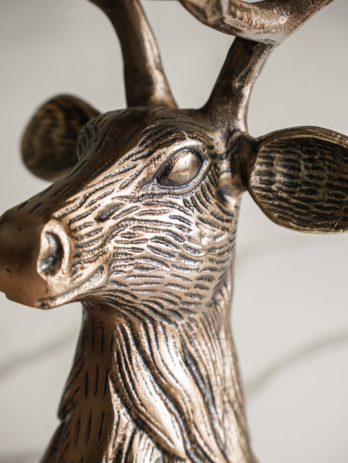 Antique Gold Deer Pedestal Decorative Bowl - Image 2