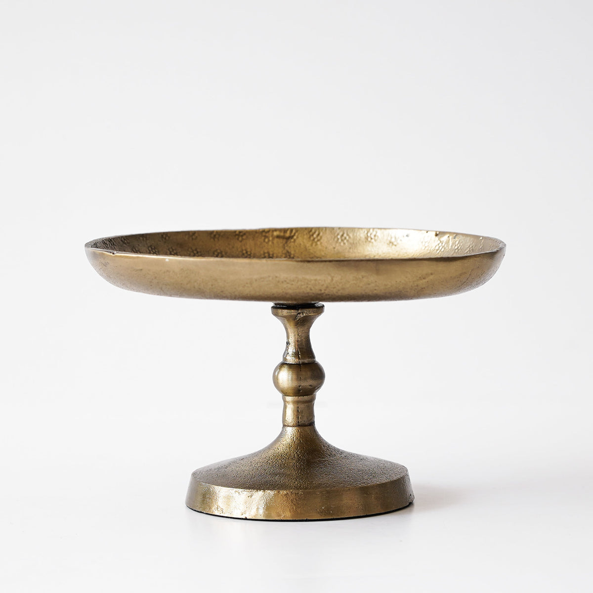 Textured Antique Brass Pedestal Tray - Image 5