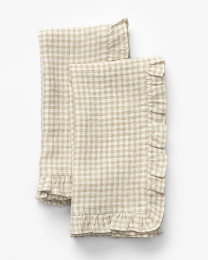 Linen Ruffle Napkins, Set of 4
