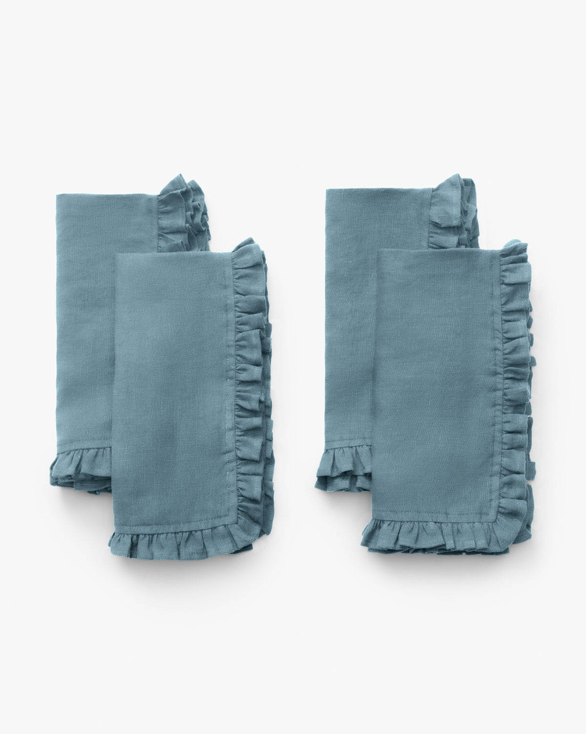 Linen Ruffle Napkins, Set of 4 - Image 1