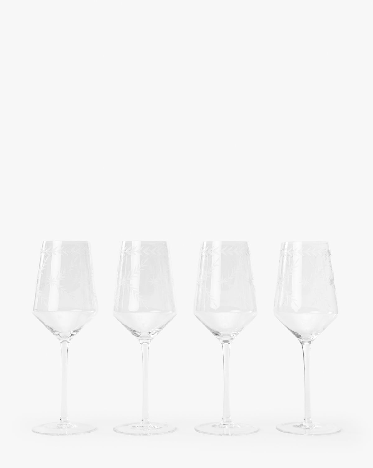 Etched Clear Wine Glasses, Set of 4 - Image 6