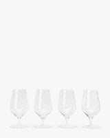 Etched Clear Water Goblets, Set of 4
