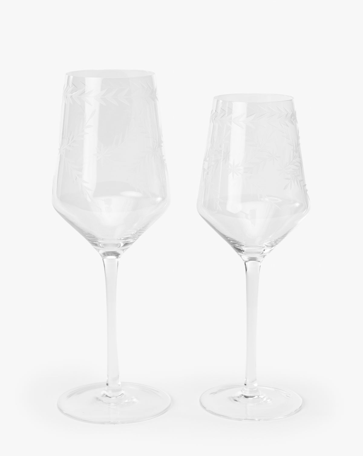 Etched Clear Wine Glasses, Set of 4 - Image 7