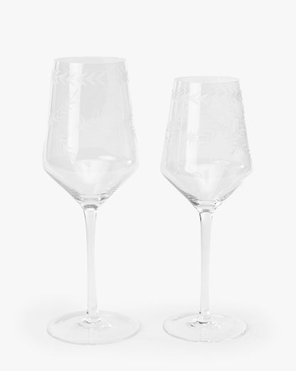 Etched Clear Wine Glasses, Set of 4 - Image 7