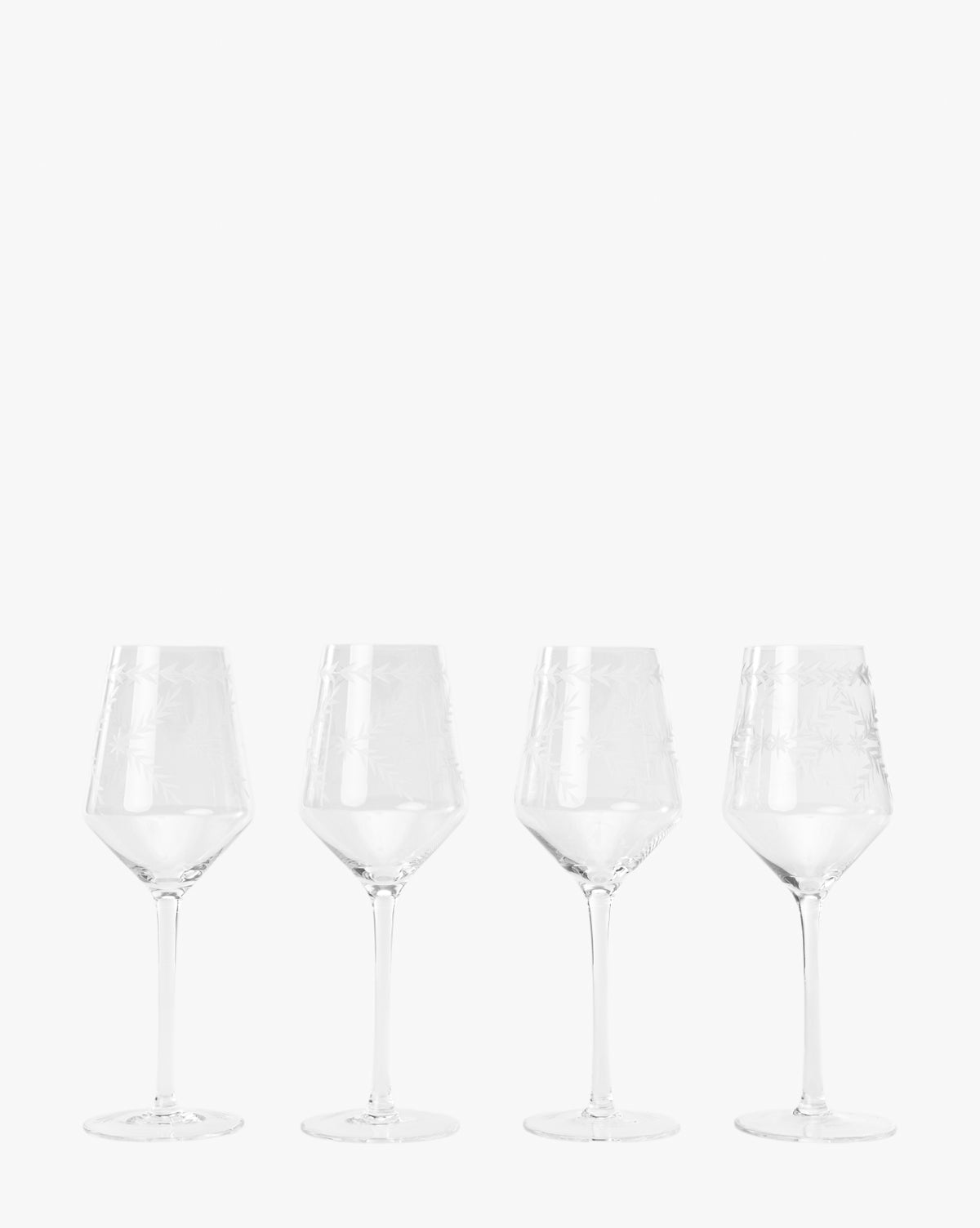 Etched Clear Wine Glasses, Set of 4 - Image 2