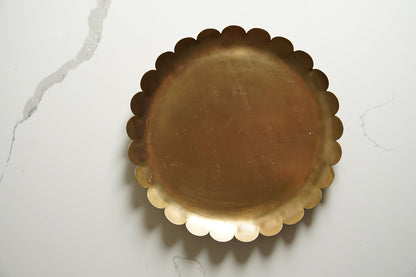 Antique Brass Scalloped Accent Tray - Image 2