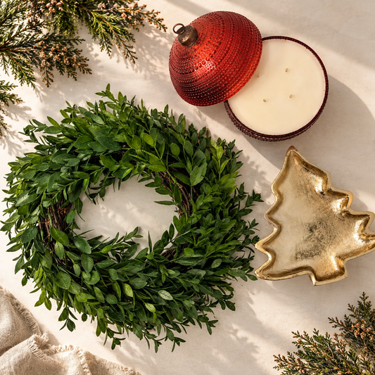 Antique Gold Christmas Tree Decorative Dish - Image 1