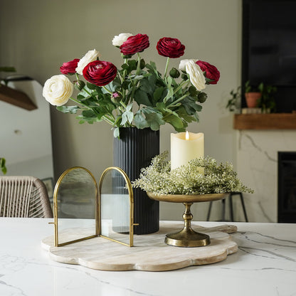 Textured Antique Brass Pedestal Tray - Image 6