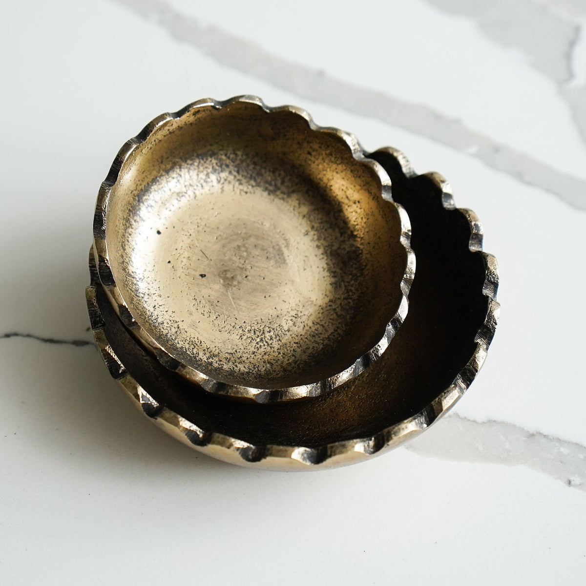 Distressed Gold Scalloped Accent Bowl - Image 2