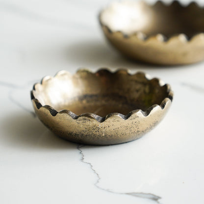 Distressed Gold Scalloped Accent Bowl - Image 3