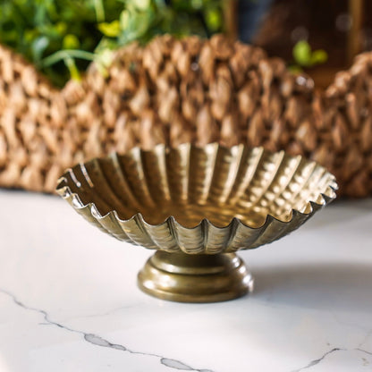 Mini Antique Gold Footed Decorative Dish - Image 1