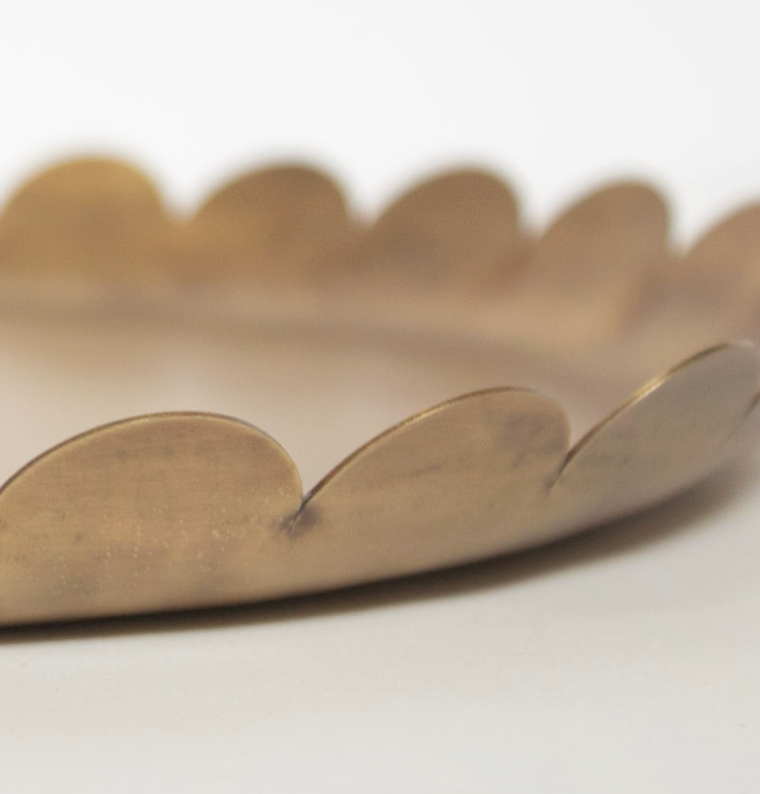 Antique Brass Scalloped Accent Tray - Image 3