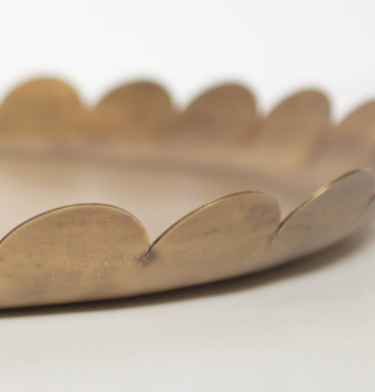 Antique Brass Scalloped Accent Tray - Image 3