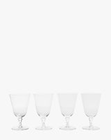Twisted Stem Clear Water Goblets, Set of 4