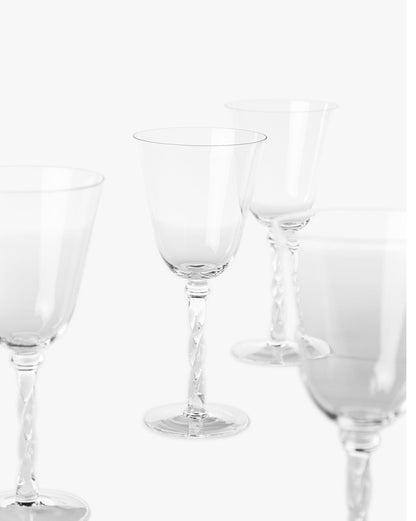 Twisted Stem Clear Wine Glasses, Set of 4 - Image 2