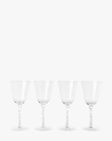Twisted Stem Clear Wine Glasses, Set of 4