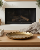 Antique Brass Scalloped Accent Tray - Image 1
