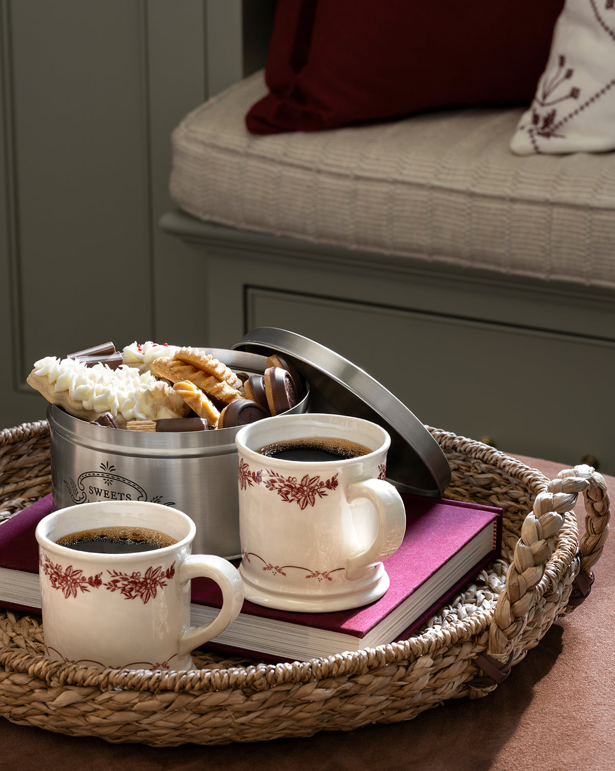 Red Berry Stoneware Mugs, Set of 4 - Image 3
